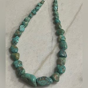 Genuine Blue Green Turquoise Nugget Necklace